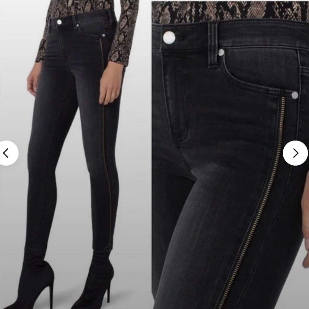 LIVERPOOL Ankle Skinny Riley Wash Abby Zipper Detail Moto Jeans Size 28/6